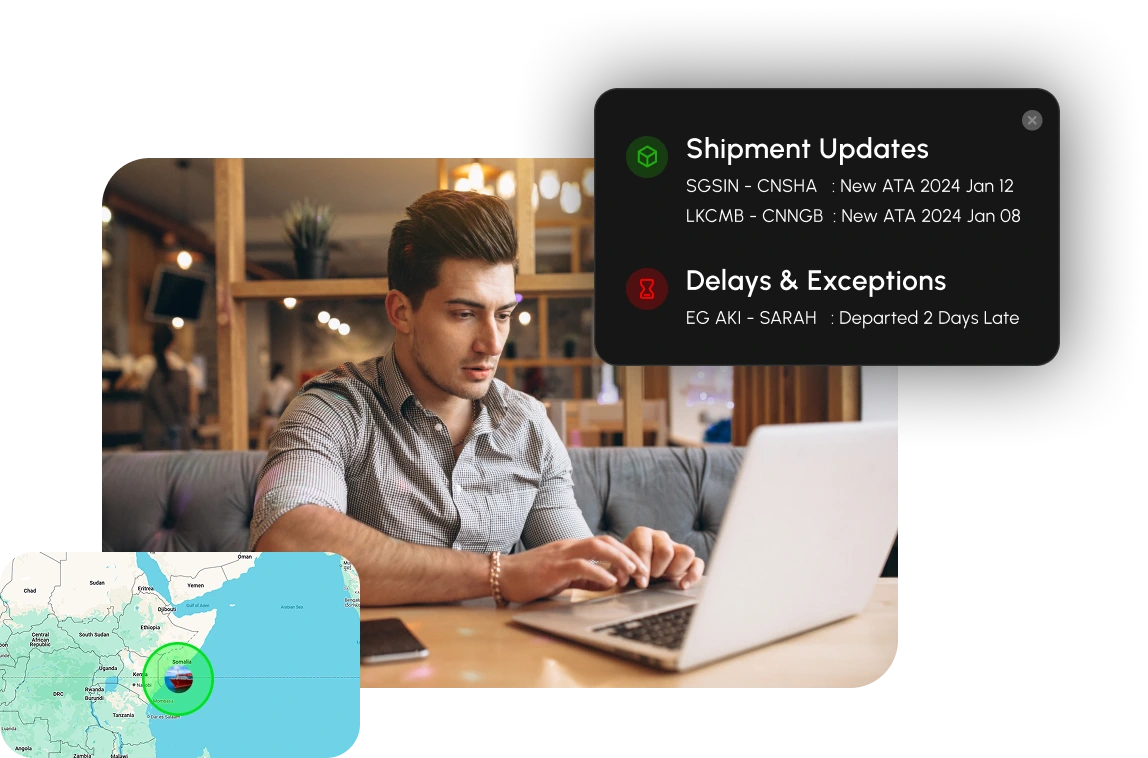 Real-time shipment tracking interface